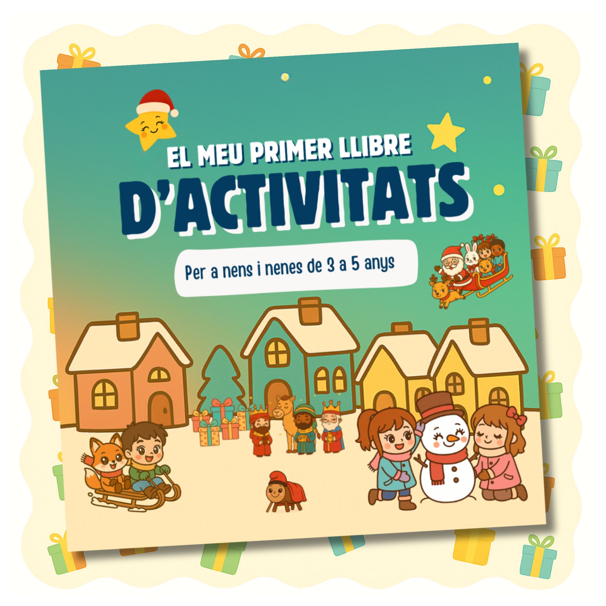 El meu primer llibre d’activitats de Nadal: Traços fàcils, laberints, dibuixos per pintar, números i lletres per a nens de 3 a 5 anys en edat preescolar