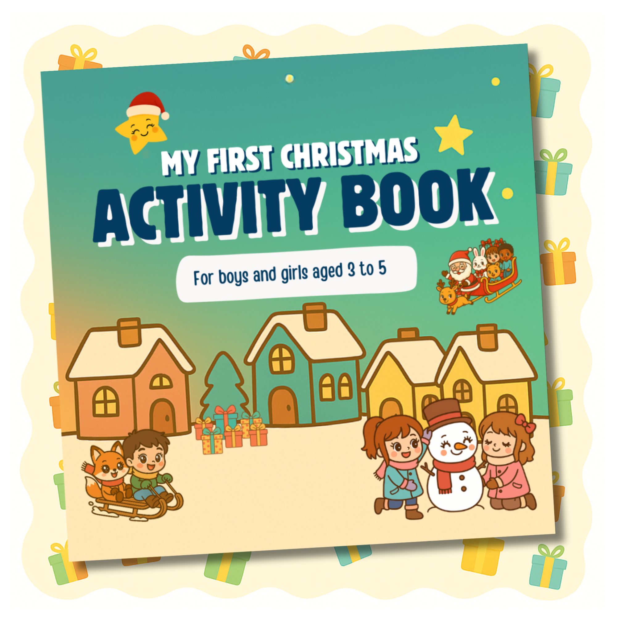 My First Christmas Activity Book: Easy tracing, mazes, coloring, numbers and letters for preschool kids ages 3–5