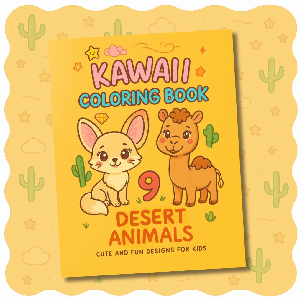 Kawaii Animals Coloring Book – Vol.9 Desert Animals