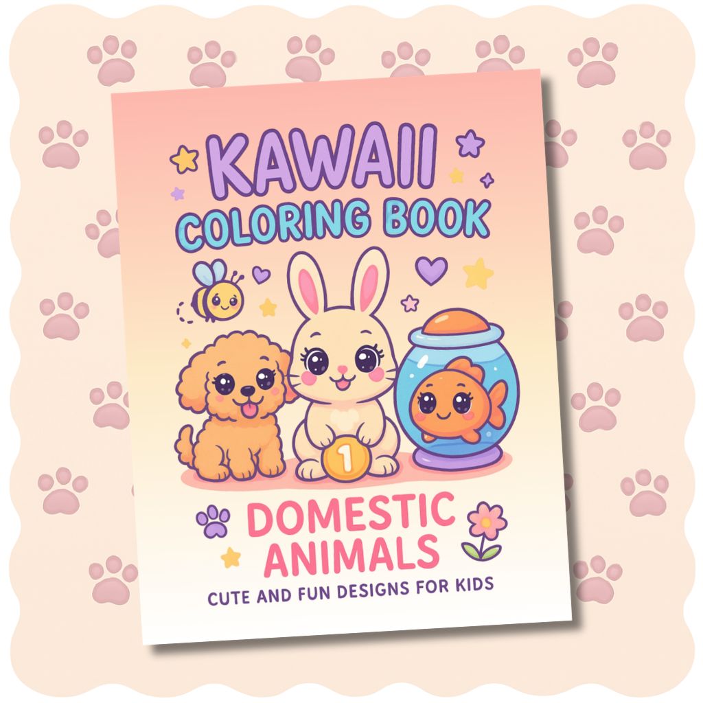 Kawaii Animals Coloring Book - Vol.1 Domestic Animals