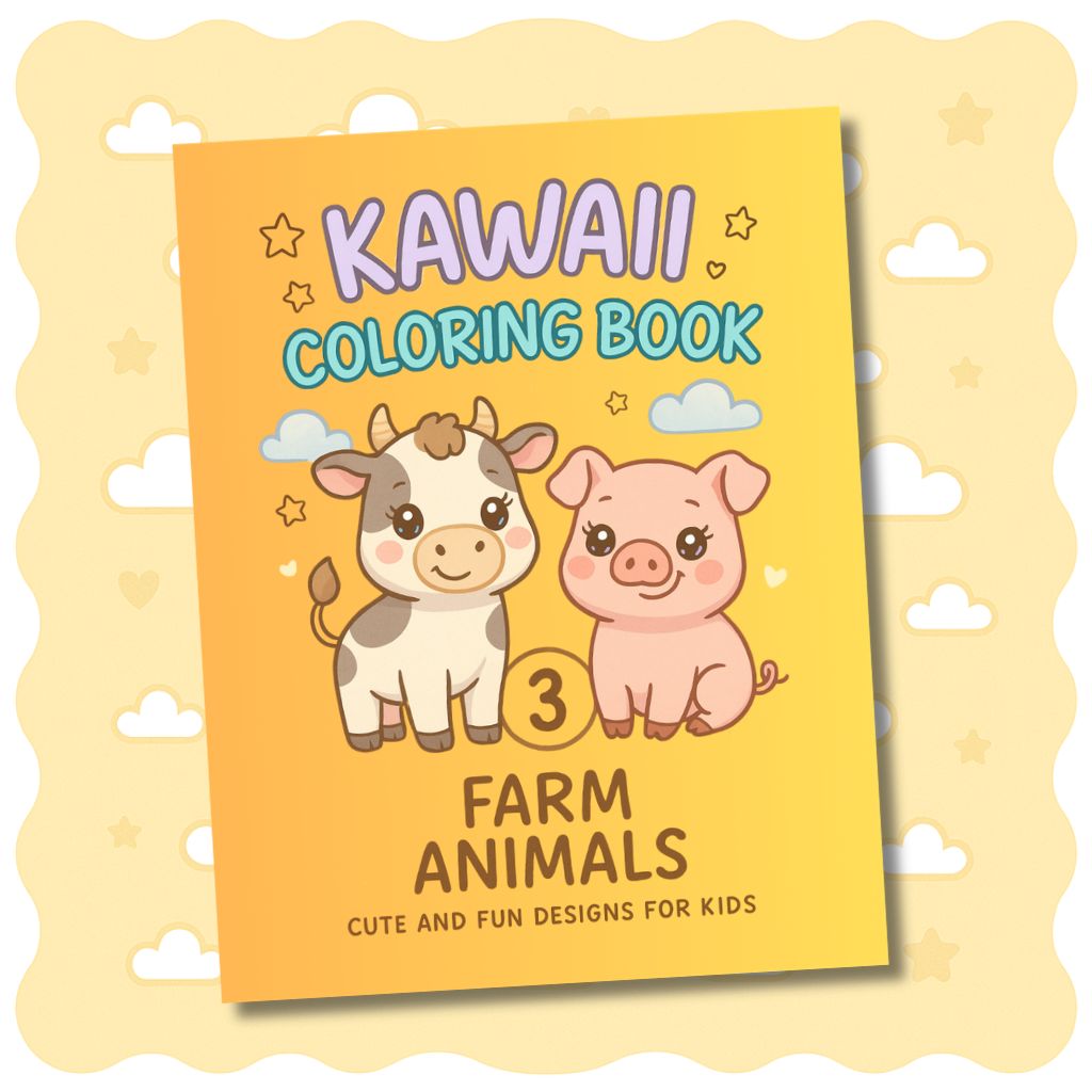 Kawaii Animals Coloring Book – Vol.3 Farm Animals