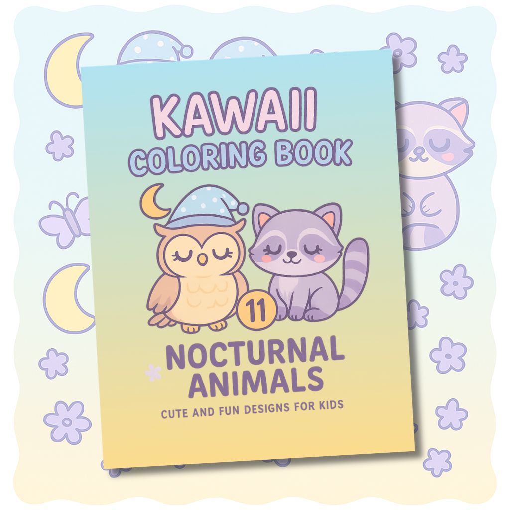 Kawaii Animals Coloring Book – Vol.11 Nocturnal Animals