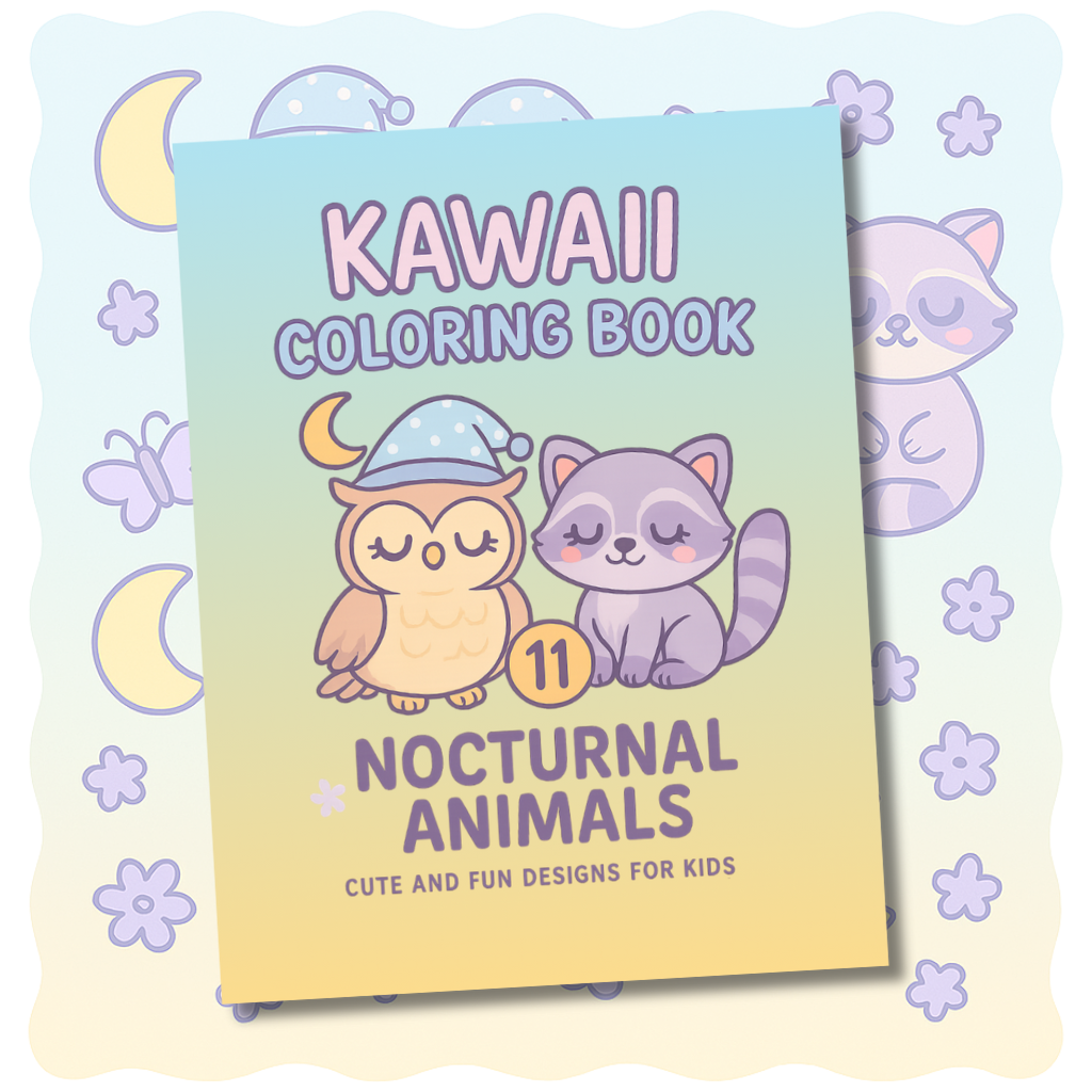 Kawaii Animals Coloring Book – Vol.11 Nocturnal Animals