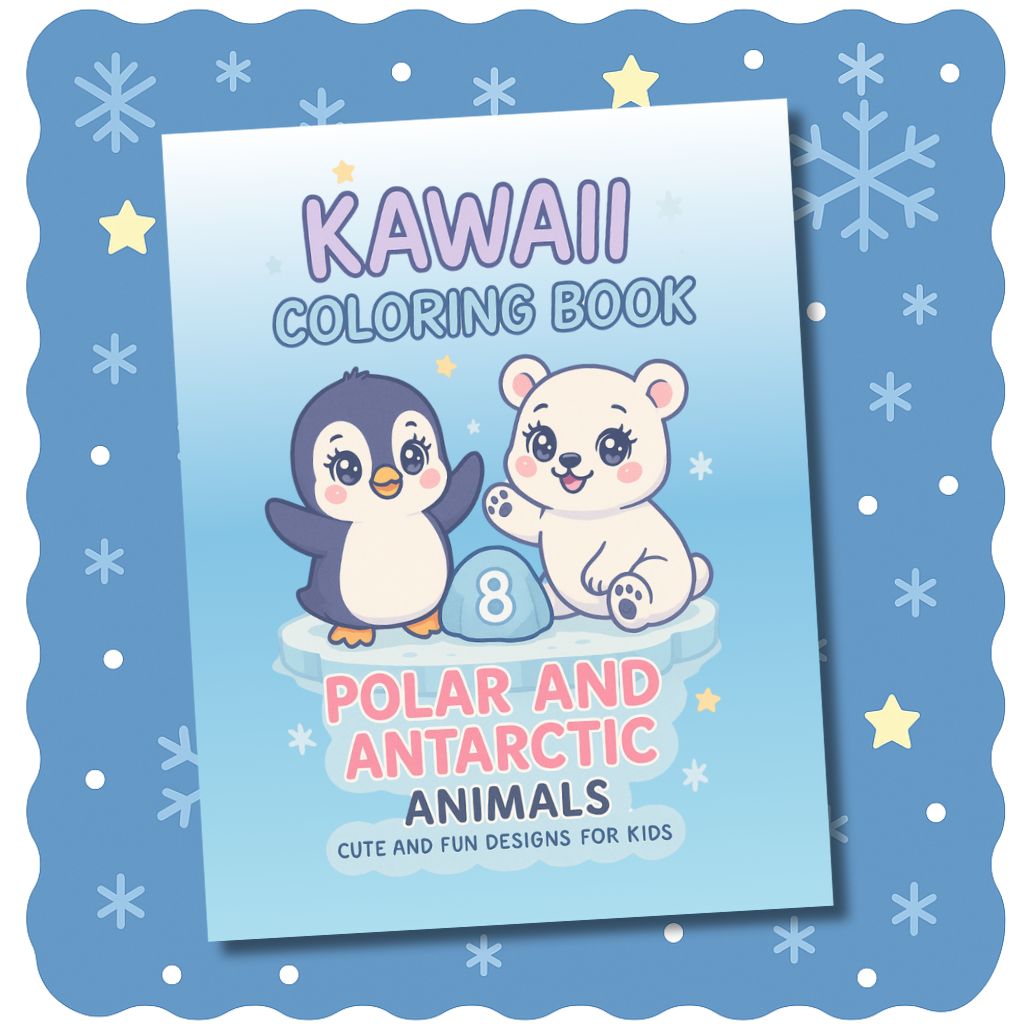Kawaii Animals Coloring Book – Vol.8 Polar and Antarctic Animals