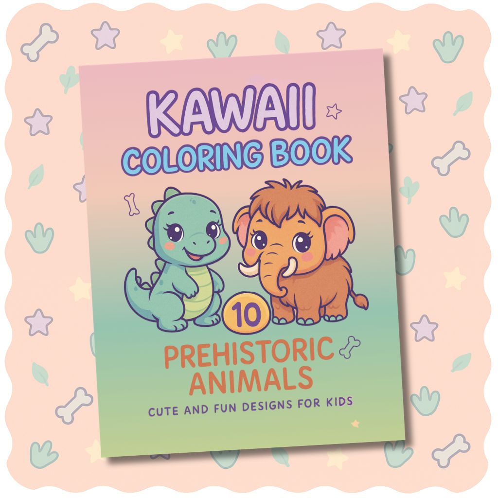 Kawaii Animals Coloring Book – Vol.10 Prehistoric Animals