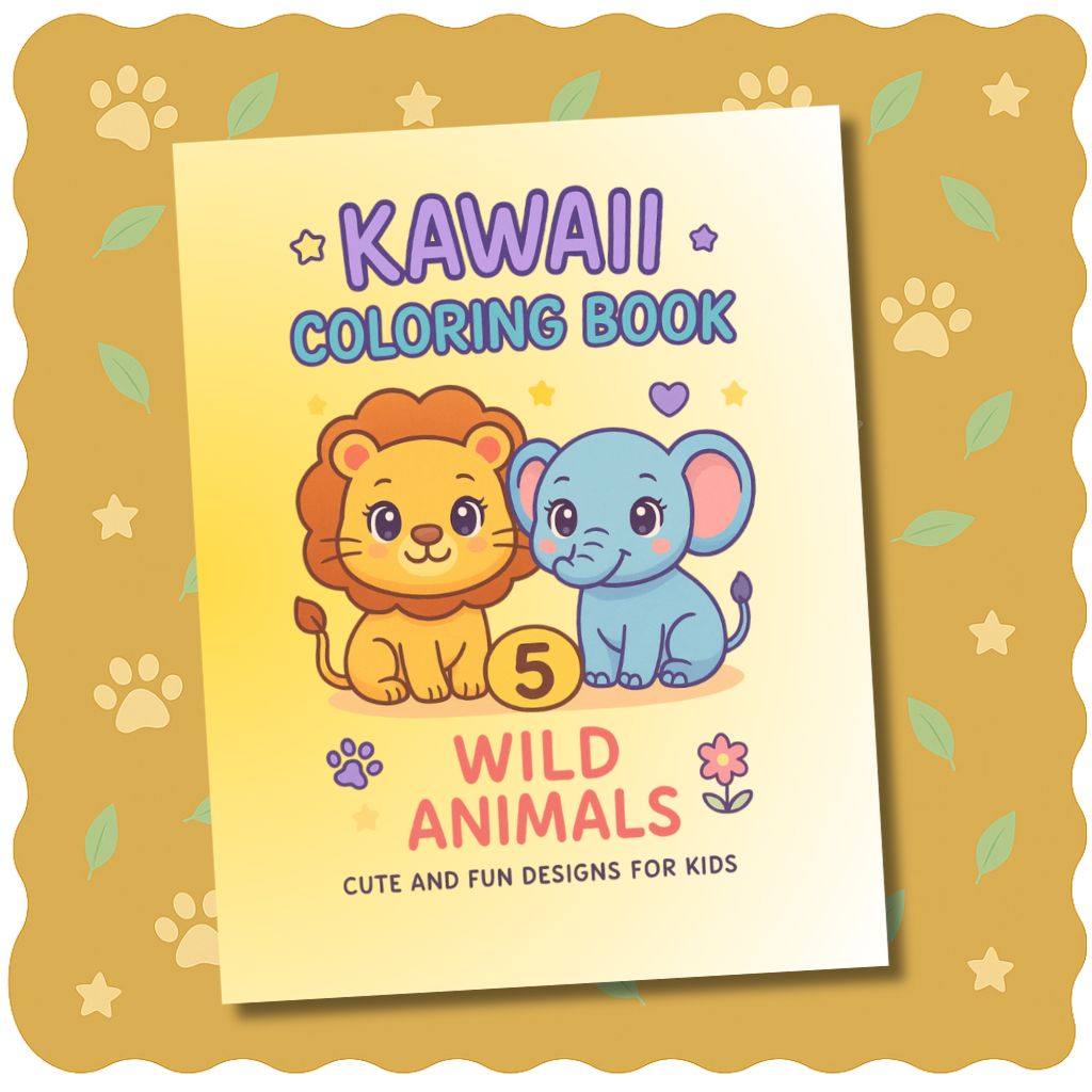 Kawaii Animals Coloring Book - Vol.5 Wild Animals